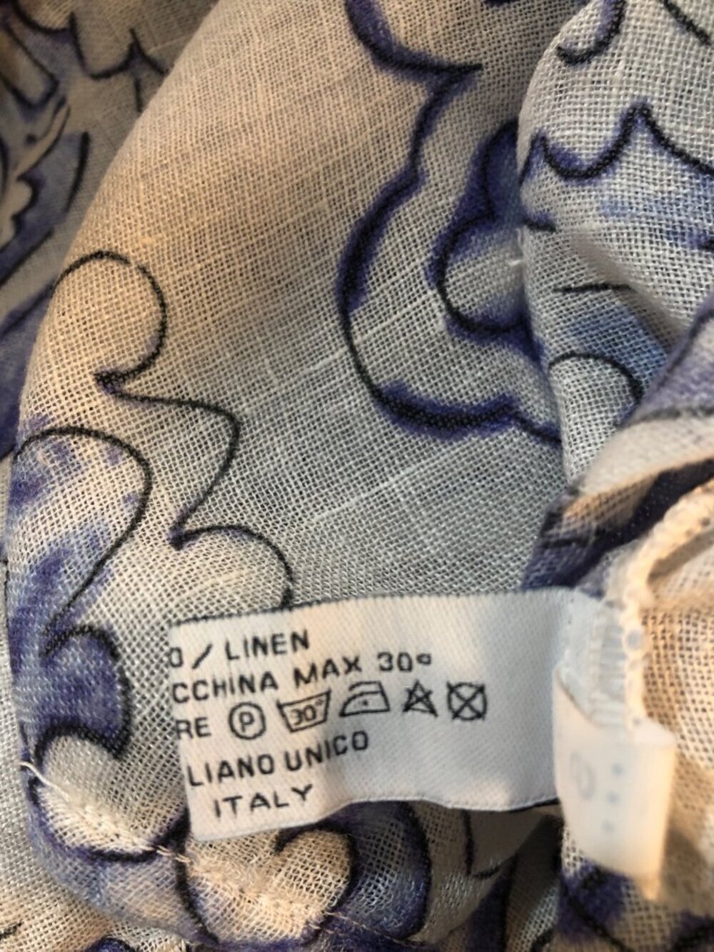 idillio Positano 100% Linen Purple & White Floral Scoop Neck Pullover Size S - Picture 10 of 11